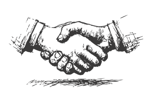 sketch of shaking hands